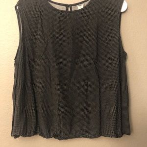 Old Navy black & white polka dot blouse XL